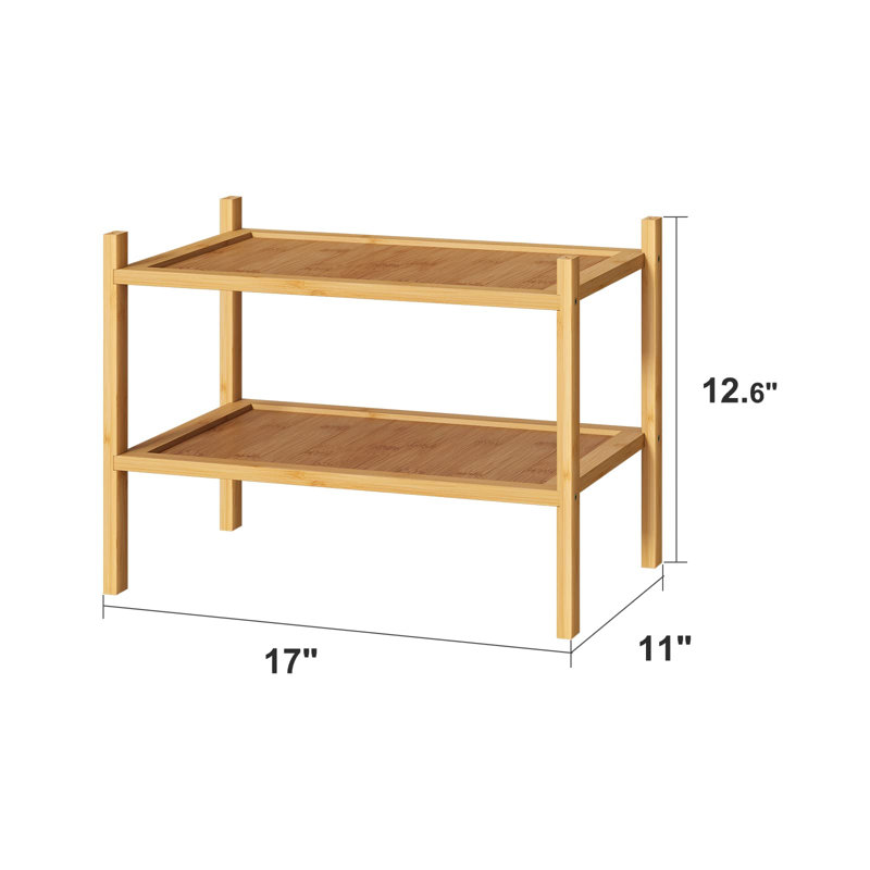 Range-chaussures compact à 2 niveaux 14 po - Organisez vos chaussures avec style dans la chambre à coucher et le couloir