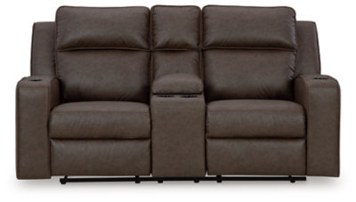 Diolinda Reclining Loveseat with Console, Brown