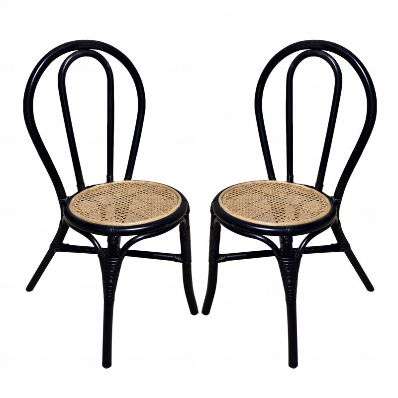 Ensemble de 2 chaises d'appoint de salle à manger en rotin