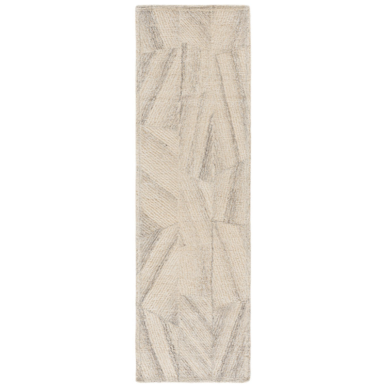 Abstract Hand Tufted Wool; Rayon / Viscose Abstract Indoor Rug, 2'-3" x 8'-0" Runner