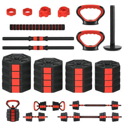 3 in-1 Octagonal Adjustable Dumbbell Set, 66 LBS Free Weights Dumbbells