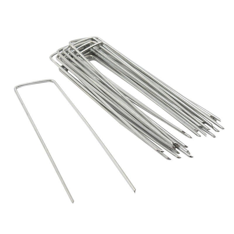 Harbour Housewares U-Shaped Weed Control Membrane Pegs - 6" (150mm) - Pack of 50 Extension Kit
