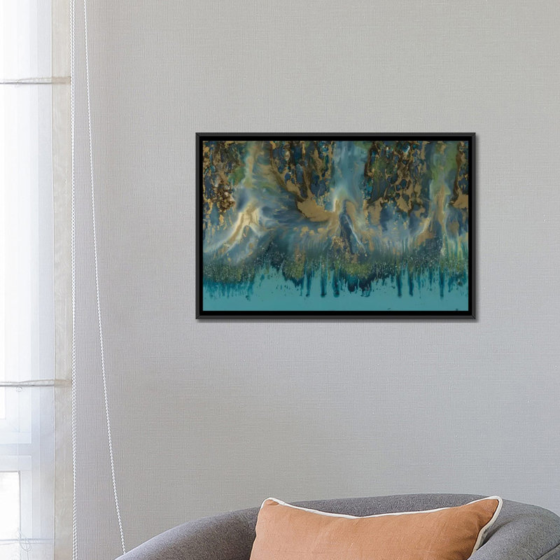 « upsurge », reproduction d’art sur toile, H 18 po x l 26 po x P 1,5 po, Toile avec cadre noir