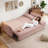 85" Textured Fabric Convertible Sofa Bed, Modern 2-in-1 Sleeper Couch-1126312035