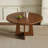 Round Dining Table for 4 - 47 Inch Farmhouse Kitchen Table, MDF Circle Table with Wood Grain Finish, 300lb Weight Capacity, Easy Assembly for Dining Room, Kitchen, Living Room - Spiced Round Table