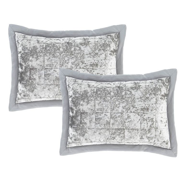 Crushed Velvet Enveloped Pillowsham, Silver