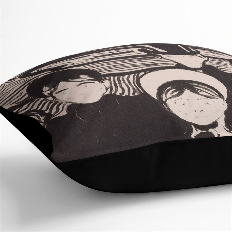 Angst Square Throw Cushion, 40cm H x 40cm W x 15cm D, Black