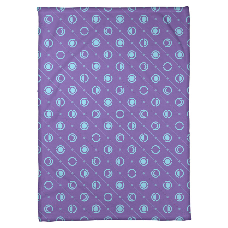 Couverture polaire moon phases, l 60 po x L 80 po, Mauve / bleu sarcelle