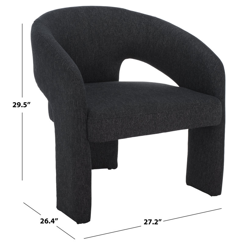 Fauteuil en velours l 28,5 po Ashlyn, Lin noir