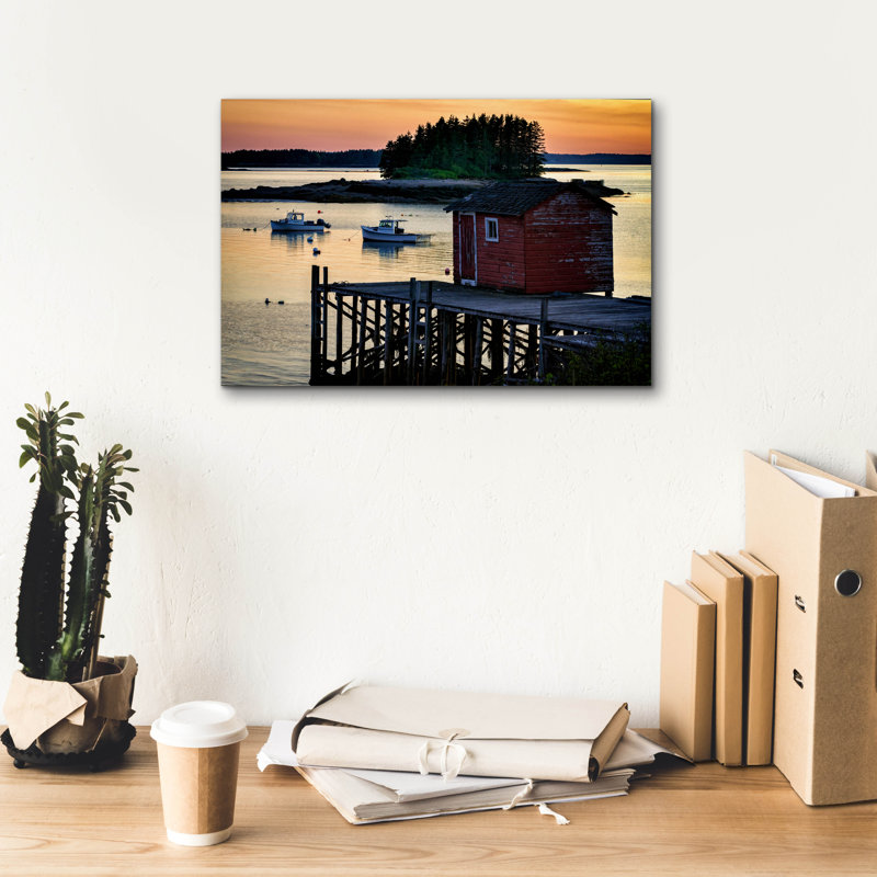 "Epic Graffiti" The Lobster Shack At Dusk "par Rick Berk, art mural sur toile
