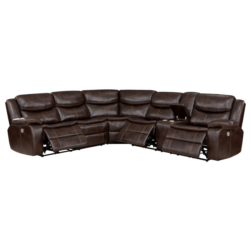 Mclean Dark Brown Power Reclining Sectional Sofa