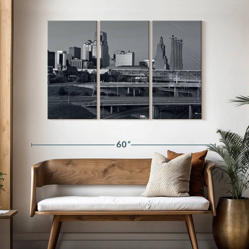 Rorry Kansas BW Skyline, 32" H x 50" W