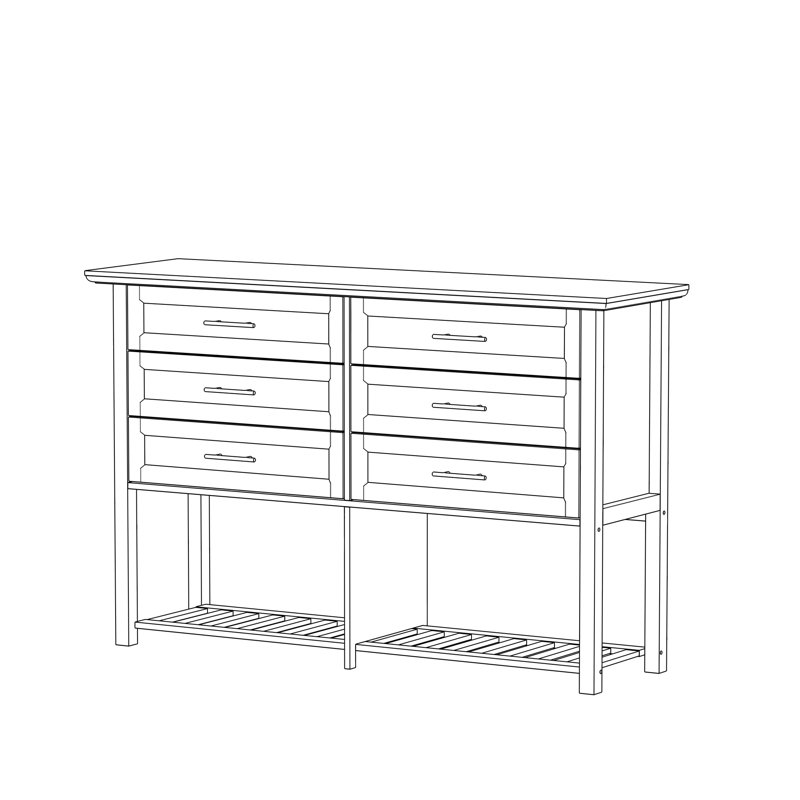 6-Drawer 2-Shelf Dresser With Elegent Design