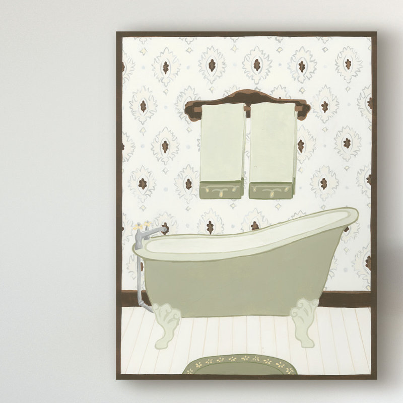 « parisian bain i », reproduction de peinture à l’acrylique sur toile tendue, H 47 po x l 35 po x P 2 po