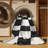 Machine Washable Checkered Gray Area Rug-976912885