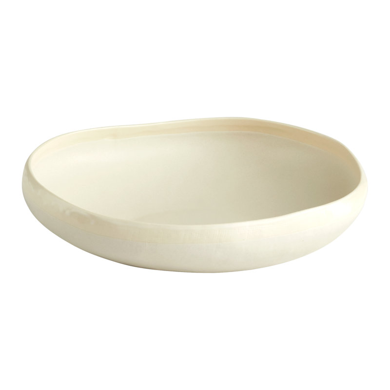 Elon Ceramic / Porcelain Decorative Bowl 1, 3.5" H x 13.5" W x 13.25" D
