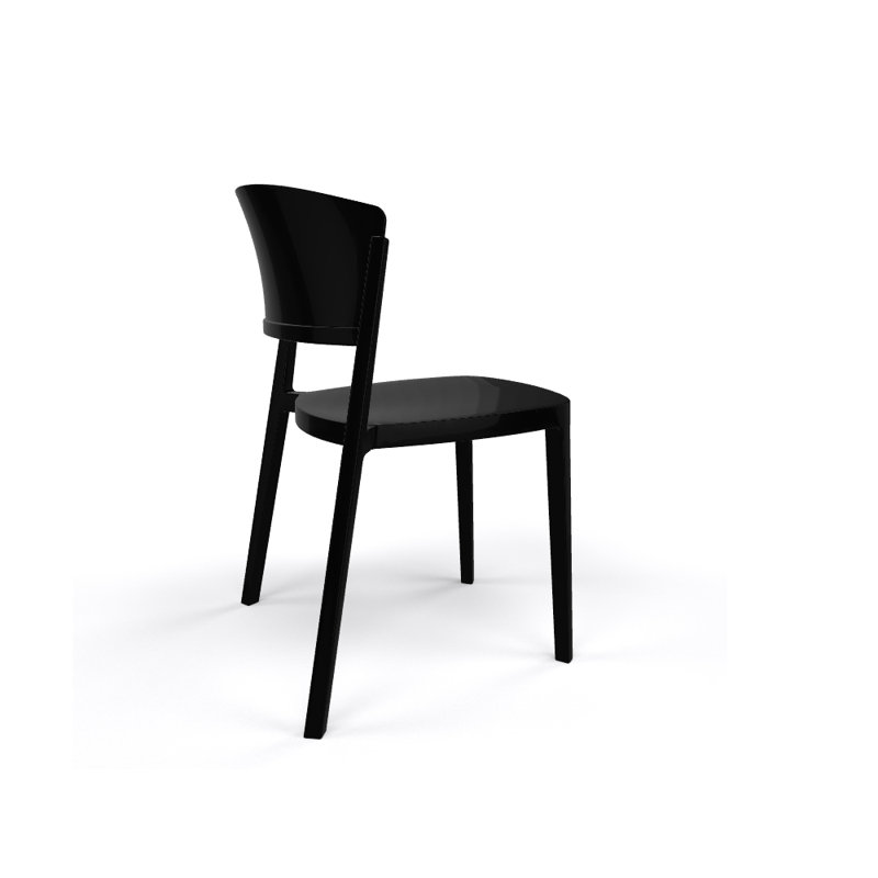 Chaise d'appoint empilable Sevan, Noir