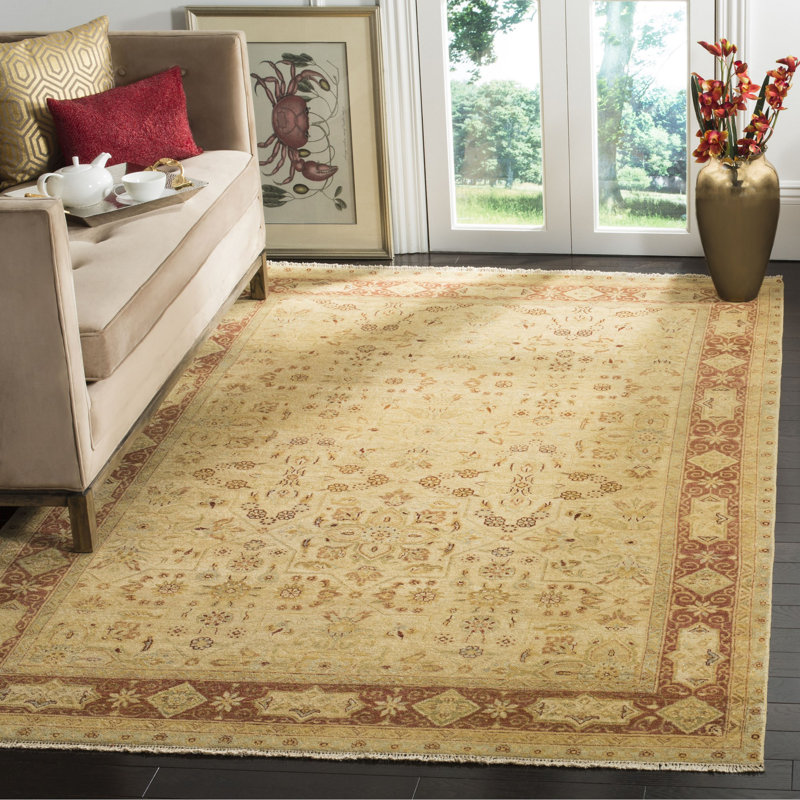 Tapis beige noué à la main Gaier, Rectangle 8 pi x 10 pi