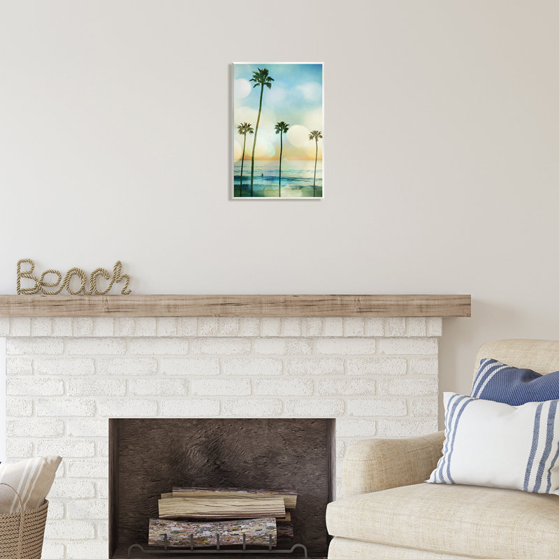 «Stupell Industries Surfing Tropical Palms», art mural sur toile par Devon Davis, H 15 po x l 10 po x P 0,5 po