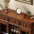 Walnut Retro Solid Mahogany  Accent Cabinet