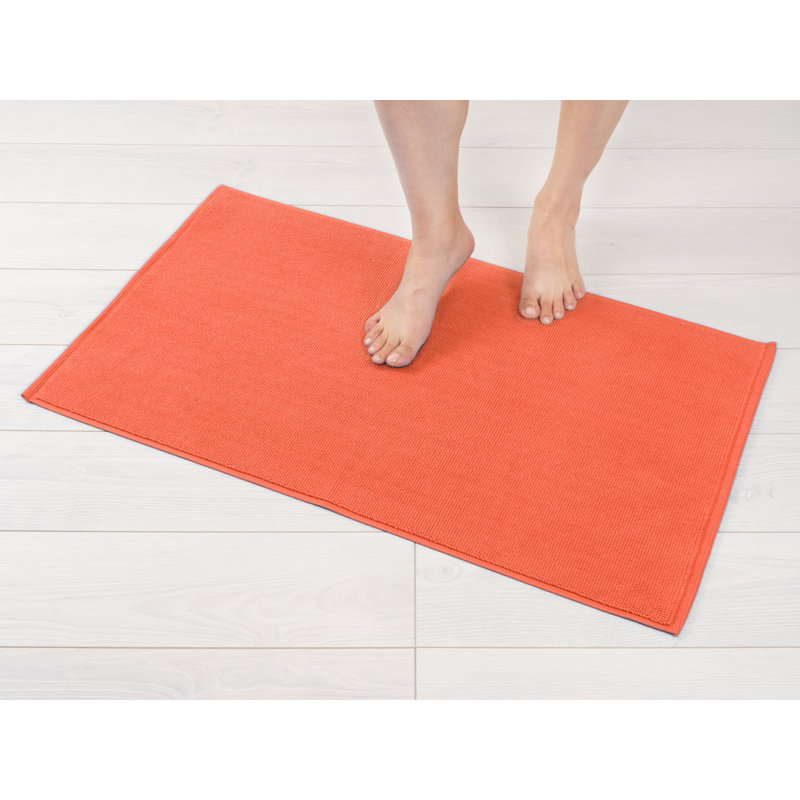 Tapis pour salle de bain 100% coton Chemung, L 20 po x L 34 po, Coral