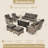 10-Piece Wicker Patio Conversation Set with Swivel Rocking Chairs and 50,000 BTU Fire Pit Table-1946865254