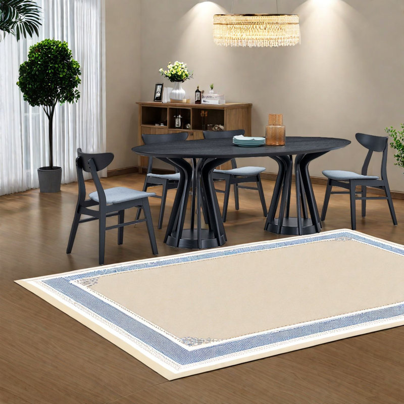 Ensemble de table de salle à manger robuste et moderne, en bois massif et en bois aggloméré, idéal pour les grandes cuisines et les salles à manger