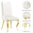 Heidelind White Leather Dining chairs Gold Metal Legs