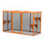 Enceinte pour chat amovible avec toit imperméable et 3 plateformes de saut, orange