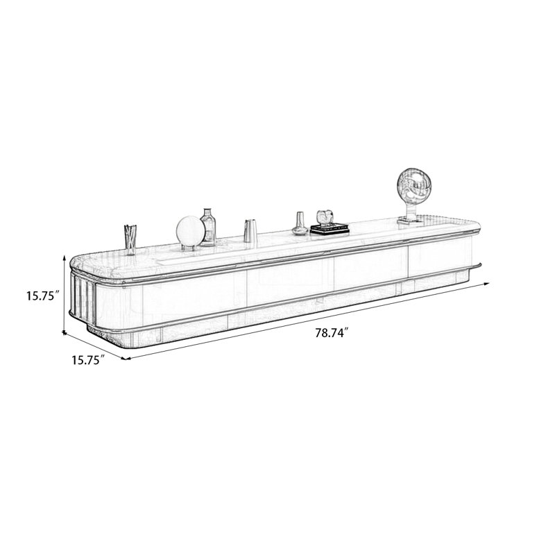 Meuble télé en bois manufacturé beige Rtero, 78.74