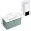 Meuble-lavabo de salle de bain 36 po avec lavabo en résine en forme de goutte et armoires latérales, blanc