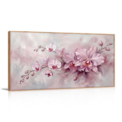 Orchidée rose, reproduction d'art sur toile, ensemble de 1