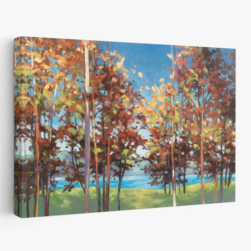 Automne et art kaléidoscope bleu vif, H 32 po x l 48 po