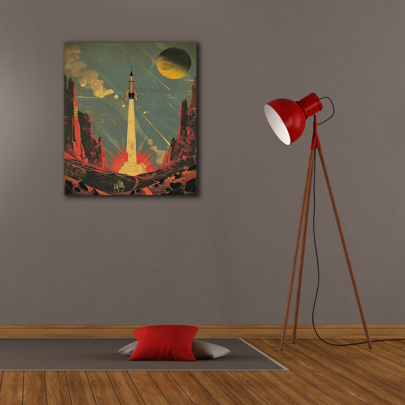 Toile épique «Vintage Space 2» par Momart, H 30 po x l 26 po x P 1,5 po