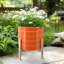 Pot de fleurs d'extérieur en céramique brillante sur support pour décoration intérieure - Pot de fleurs moderne et contemporain pour le salon ou le patio - Orange-1188667237-1188667235