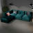 Dark green light luxury suede module sofa