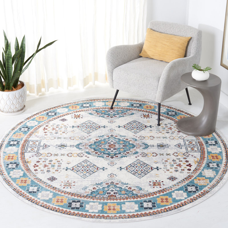 Bayside Performance Machine Washable Oriental Rug, Round 6'7"