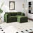 Modern Chenille Loveseat Sofa Couch With Ottoman-506217866-506217865