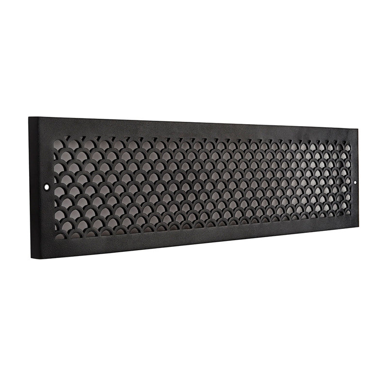 Ouverture de conduit de feston uni, Noir, 8" x 30"