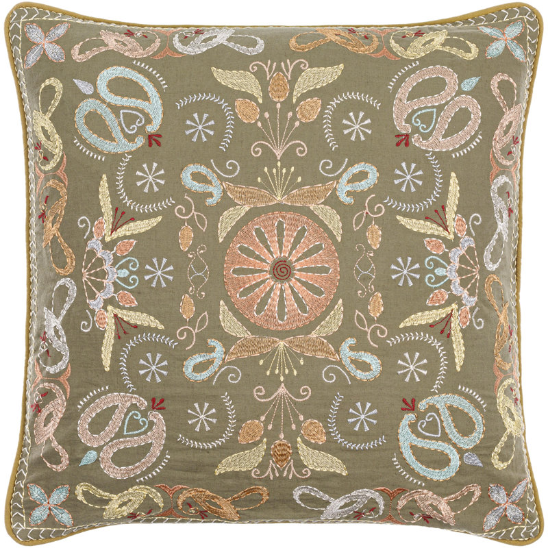 Coussin en coton Millie Kay, 22 po x 22 po, Housse de coussin seulement - sans coussin