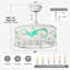 Ventilateur de plafond en cage de 19 po avec lumière, télécommande, moteur à 6 vitesses réversible et abat-jour décoratif à motif de feuilles-792961318
