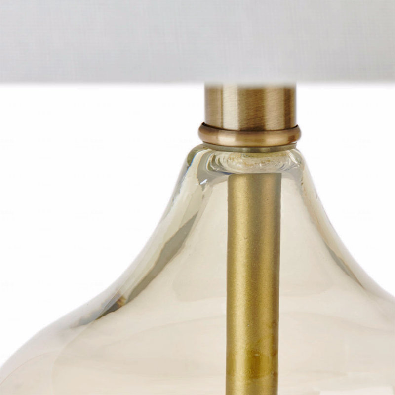 Table Lamp  - Curved Glass Accent Material, Set Of 2, Gold