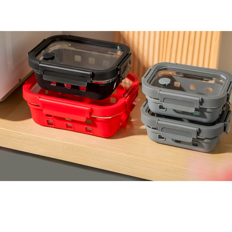 Ensemble de 4 contenants alimentaires en verre borosilicaté Genicook