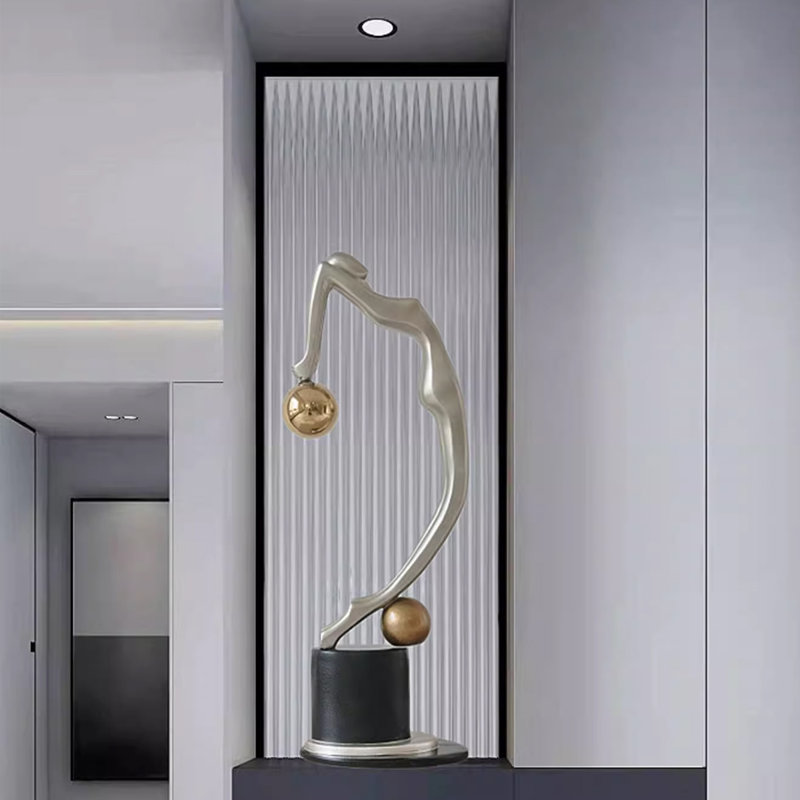 Pièce décorative moderne en résine de fibre de verre abstraite et minimaliste