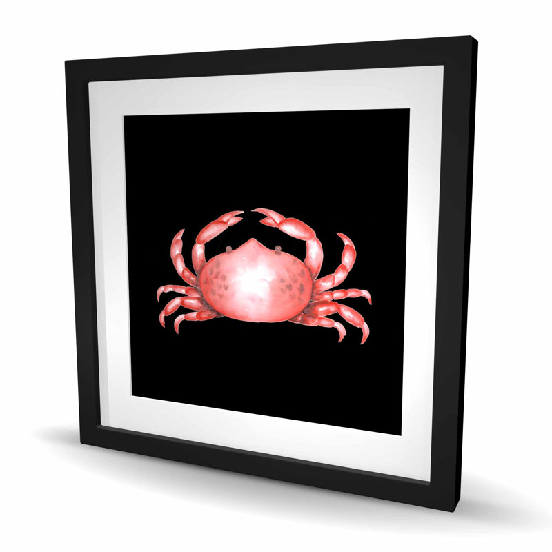 Reproduction matelassée encadrée d'animaux crabe pour la décoration intérieure
