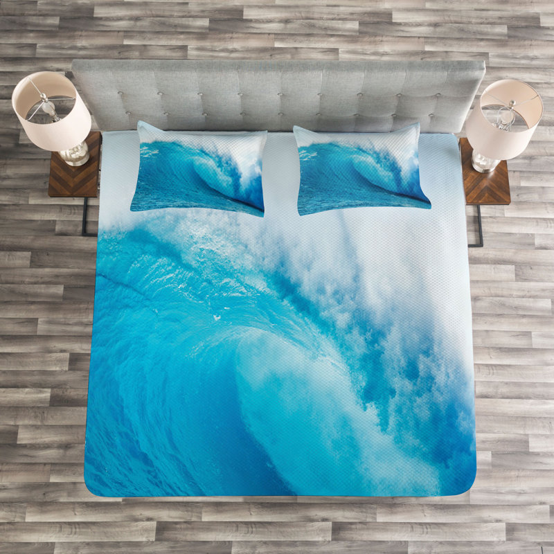 Ocean Bedspread Set with Shams, 220 x 264 cm