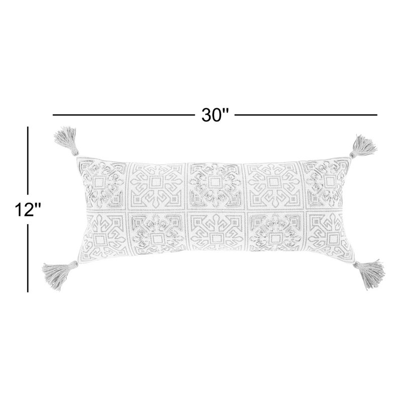 Coussin lombaire rectangulaire 100% coton Chloe, Housse de coussin seulement - sans coussin