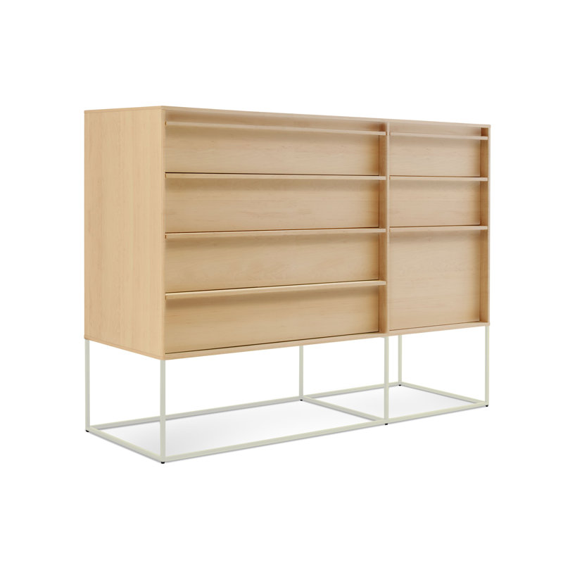 Grande commode règle, Blanc / érable