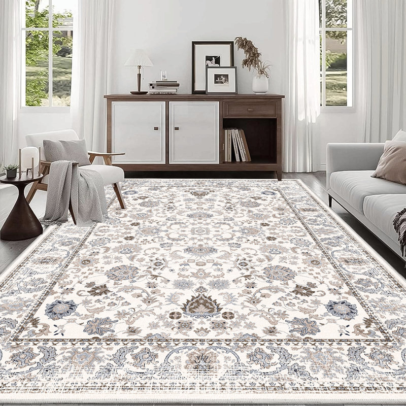 Area Rug Vintage Bohemia Large Persian Non-Slip Washable Rug For Living Room Kitchen Bedroom Living Room, Rectangle 8' x 10'