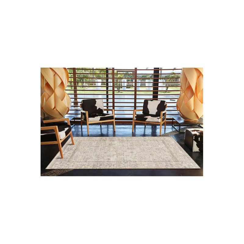 Traditional Geometric Woven Based Washable Carpet, Runner 3'4" x 9'11"
